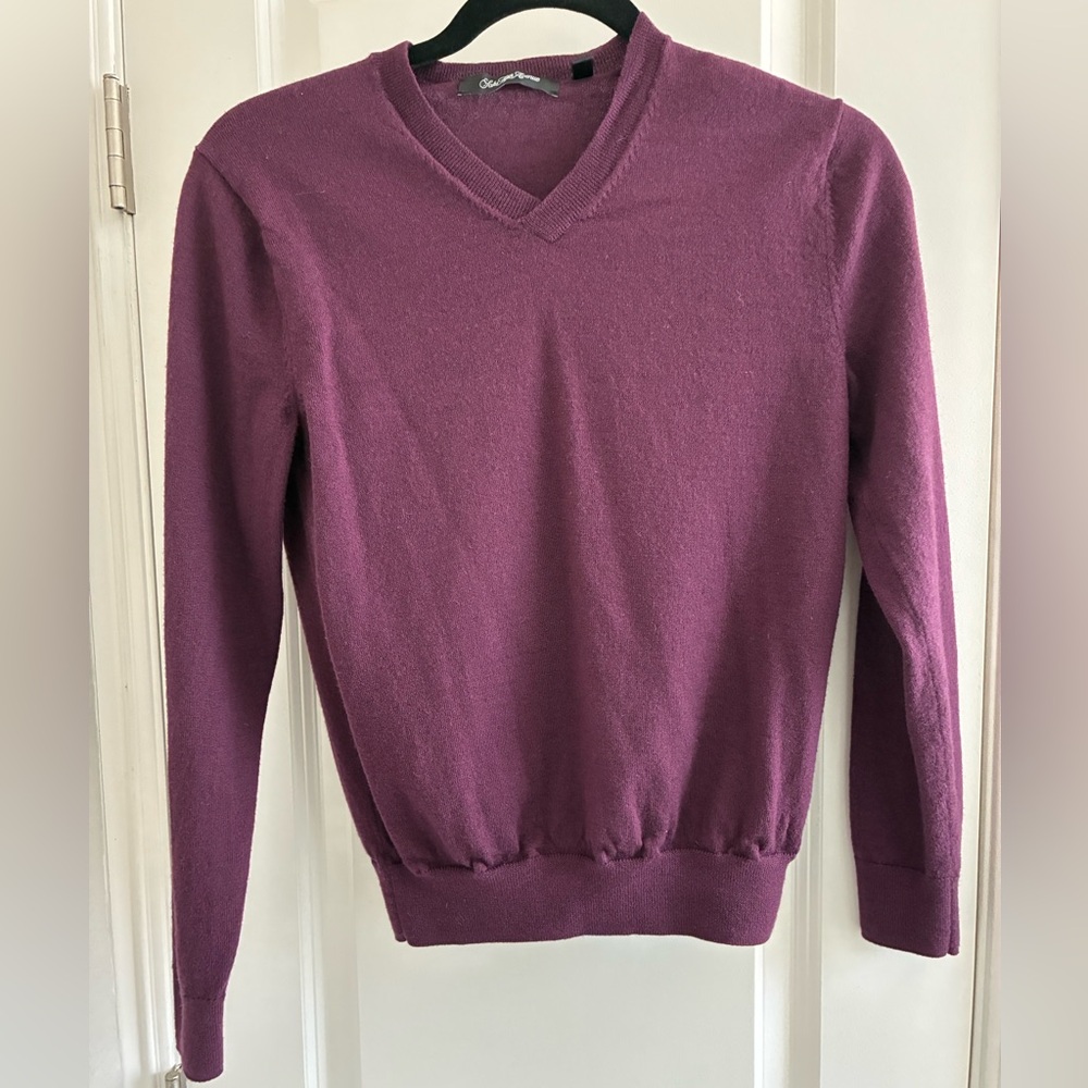 Saks Fifth Avenue Deep Purple Merino wool Knit sweater